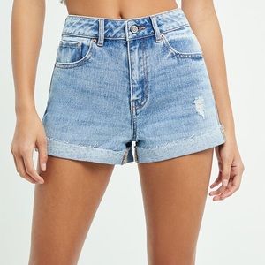 PacSun Light Denim Mom Shorts
